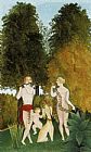 Henri Rousseau Canvas Paintings - Happy Quartet